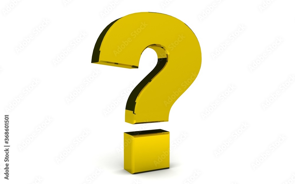 3D illustration of question mark on white background
3D illustration of question mark on white background
