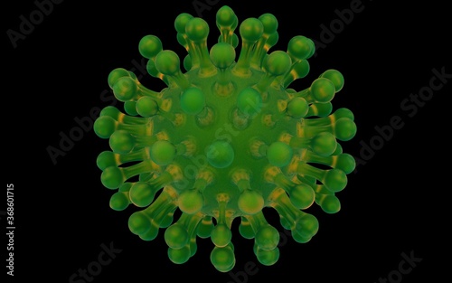3D illustration of  virus on white background © Anoop