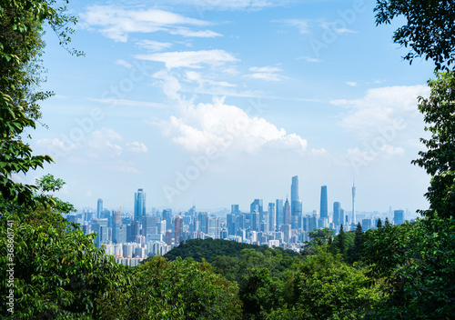 Guangzhou skyline from Baiyun moutain top