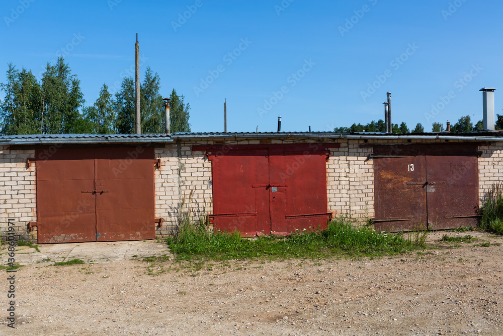 Soviet-era garages and buildings Soviet-era garages and buildings