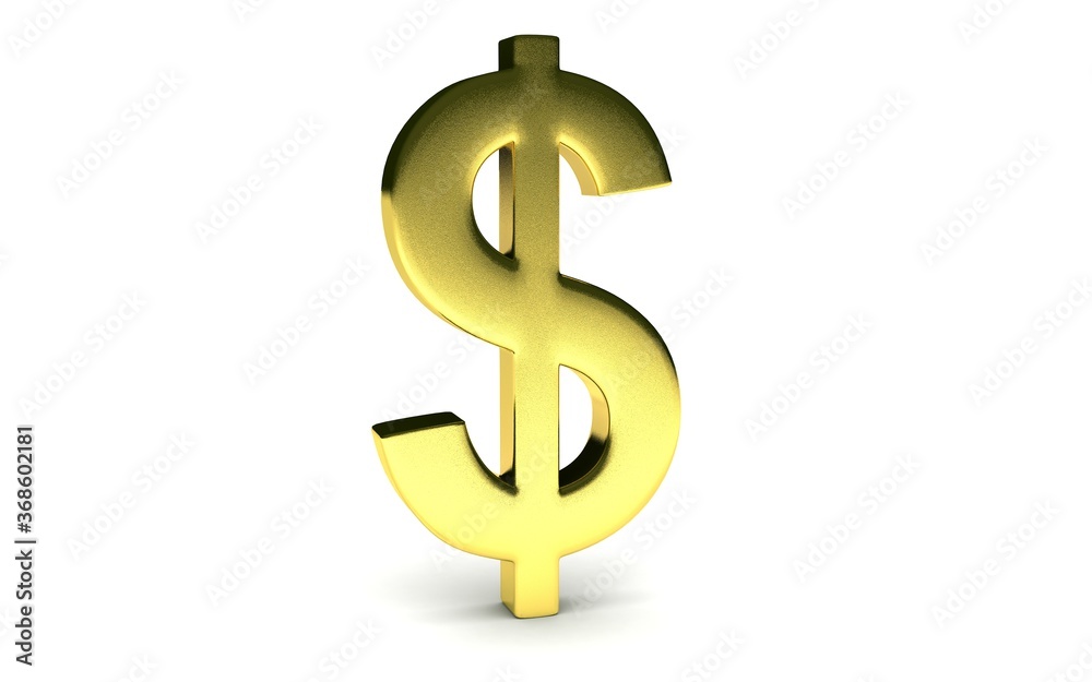3D illustration of dollar on white background. Growth concept
3D illustration of dollar on white background. Growth concept