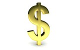 3D illustration of dollar on white background. Growth concept 
