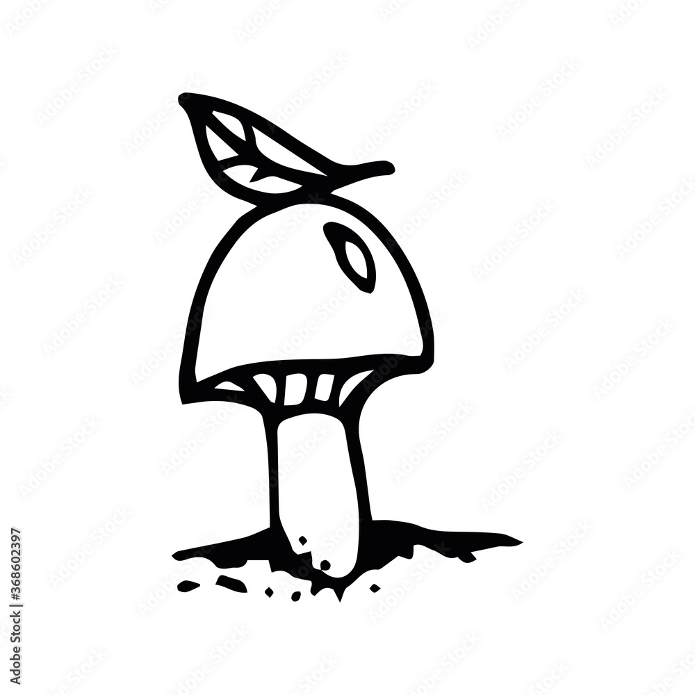 Hand-drawn mushrooms doodle autumn set. Hand-drawn mushrooms doodle autumn set.