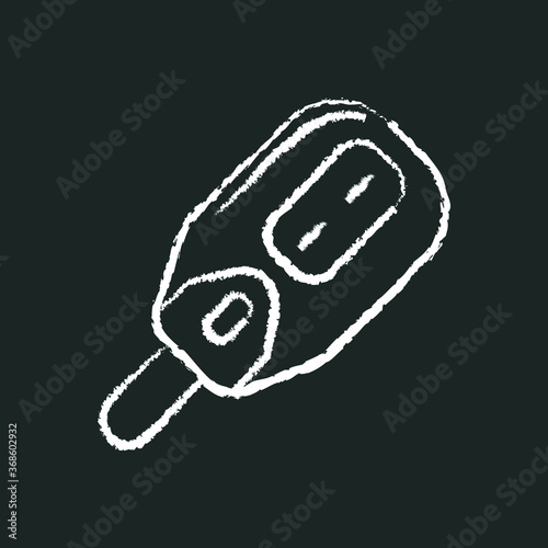 baby chalk icon, baby thermometer