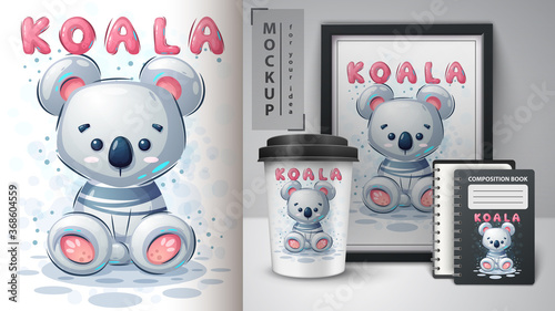 Teddy koala poster and merchandising.