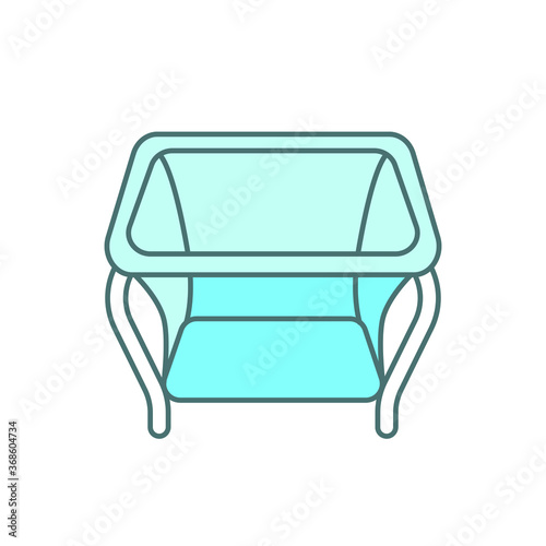color icon, baby cot - playpen on legs