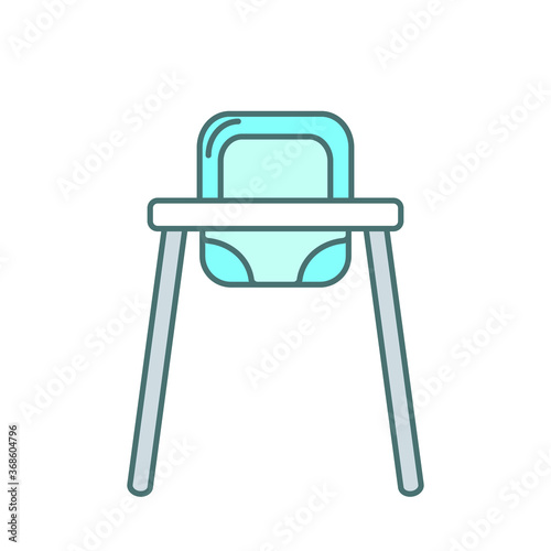 baby color icon, baby chair for feeding