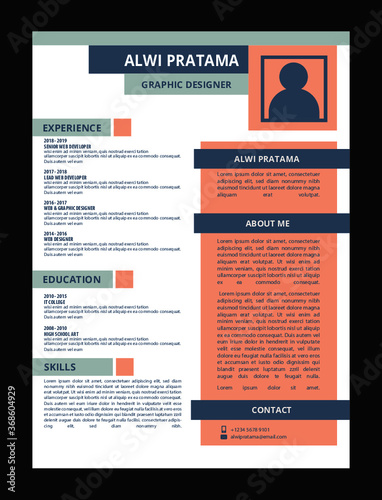 Simple curriculum template with color pastel style 2
