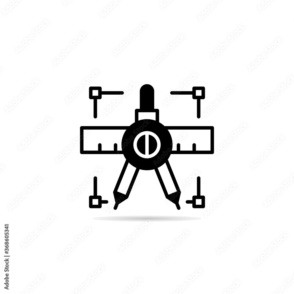 compass and ruler icon vector illustration compass and ruler icon vector illustration