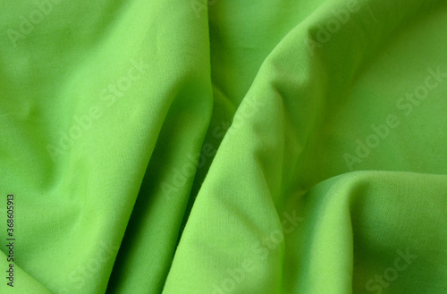 close-up green fabric texture background