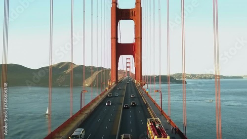 The Golden gate bridge aerial shot 