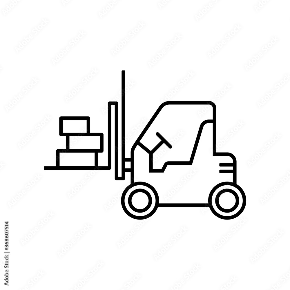 Forklift vector linear icon.