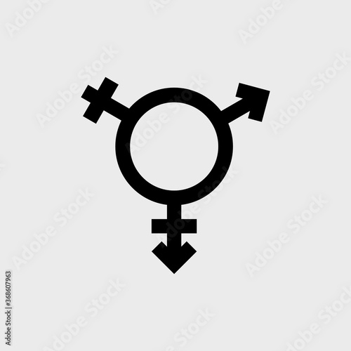 Solid icon for transgender, black icon on white background