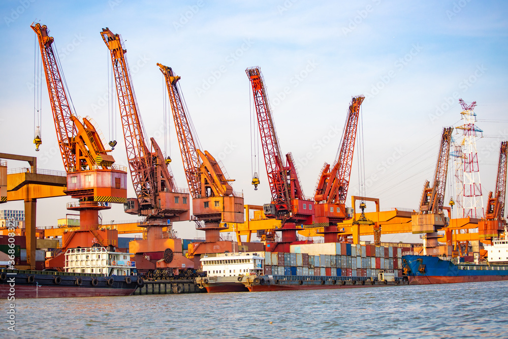 Busy container terminal in China Busy container terminal in China