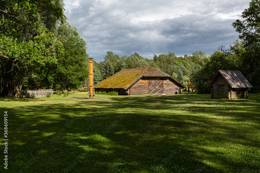 Old wooden traditional house in lithuania