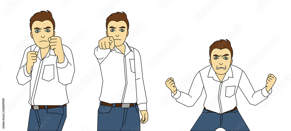 illustration of white asia man in action wear shirt and jeans illustration of white asia man in action wear shirt and jeans