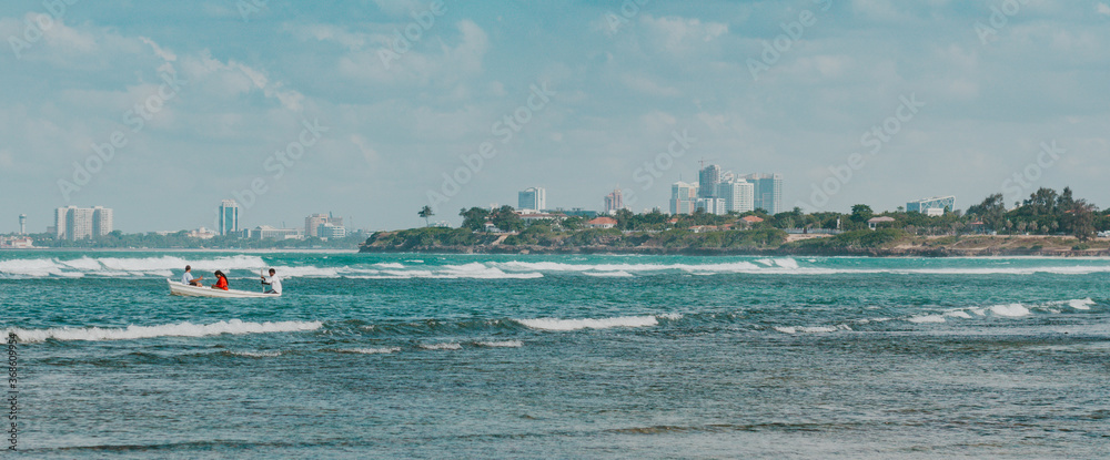Panoramic view of the city of Dar es Salaam from the ocean