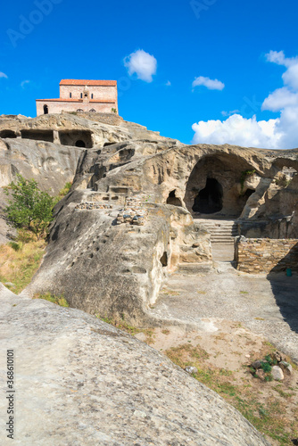 10th century Christian Prince's Basilica overlooking Uplistsikhe cave city, the Lord's fortress, Gori, Shida Kartli district, Georgia