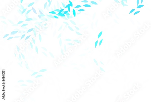 Light Blue, Green vector doodle pattern with leaves. © smaria2015