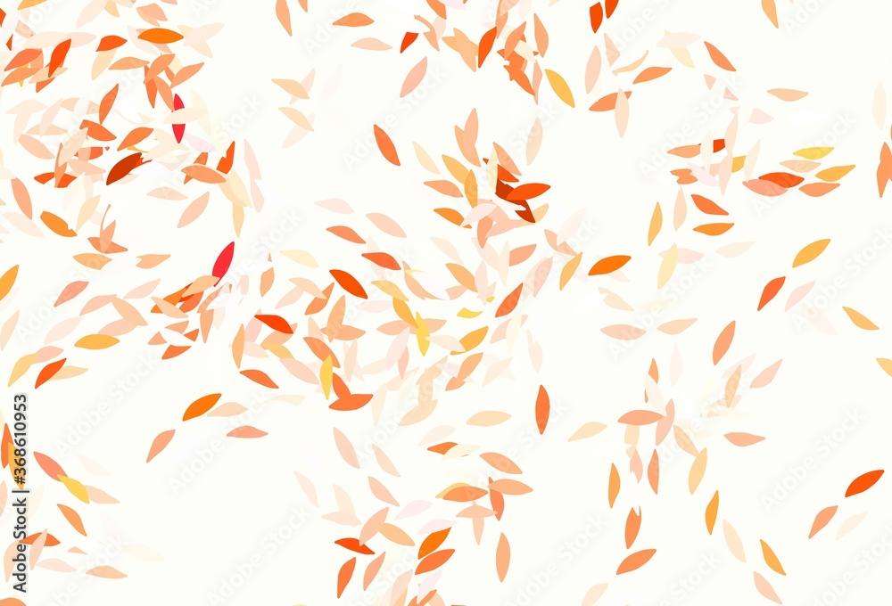 Light Red vector doodle pattern with leaves.