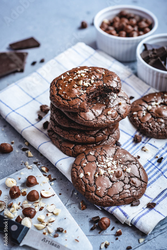 Fudgy chocolate brownie cookies.