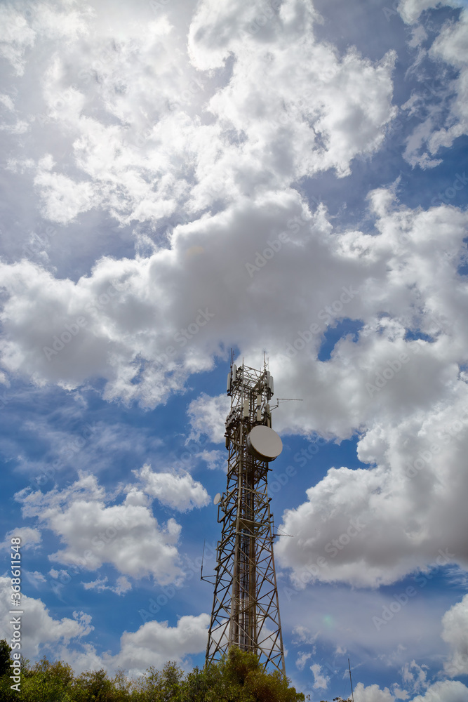 Radio repeater tower on the Atherton Tableland in Tropical North Queensland, Australia Radio repeater tower on the Atherton Tableland in Tropical North Queensland, Australia