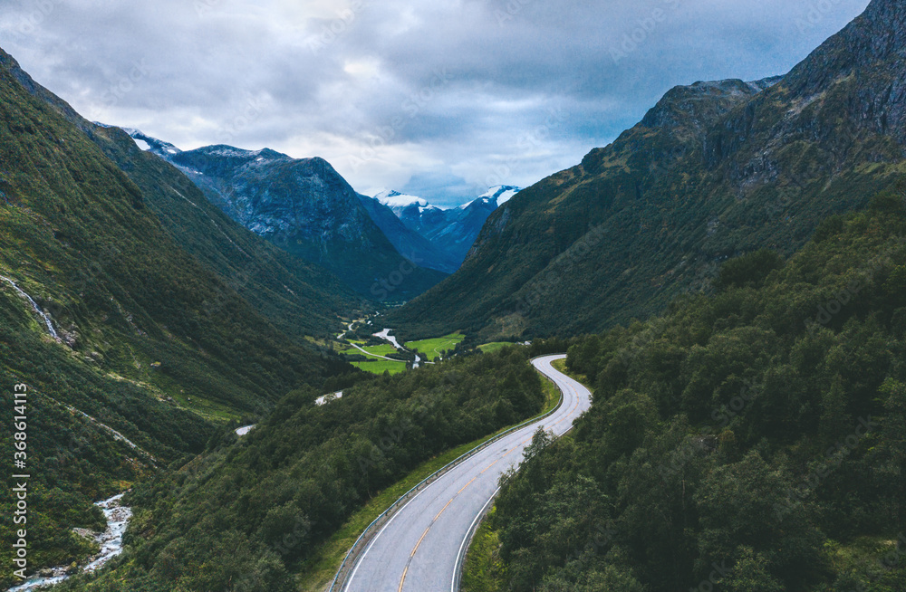 Road trip in Norway mountains Stryn kommune landscape travel scandinavian nature