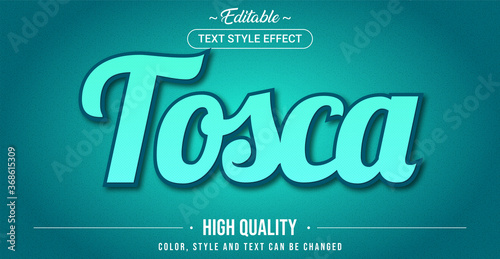 Editable text style effect - Tosca color theme.