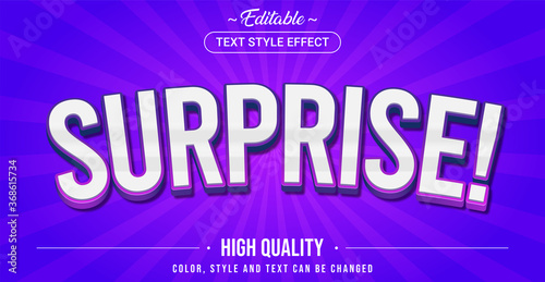 Editable text style effect - Surprise theme style.