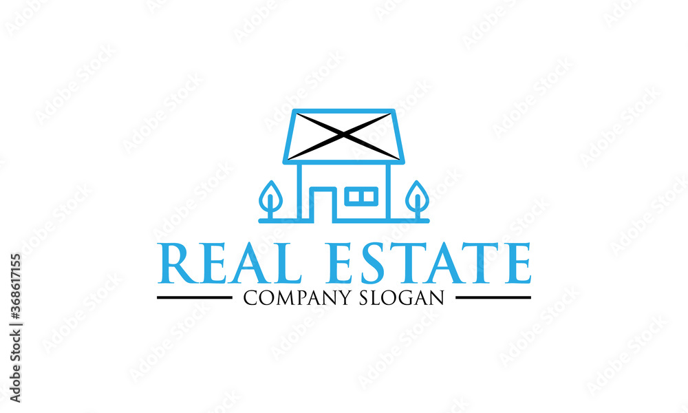 Fototapeta premium REAL ESTATE LOGO, REAL ESTATE LOGO DESIGN TEMPLATE