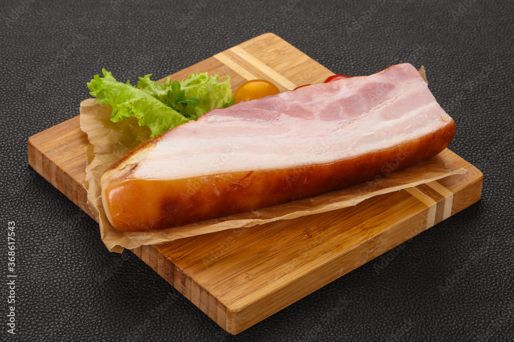 Smoked pork breast with salad leaves Smoked pork breast with salad leaves