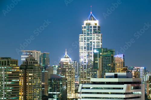 Bangkok Cityscape, Business district with high building at dusk © molpix