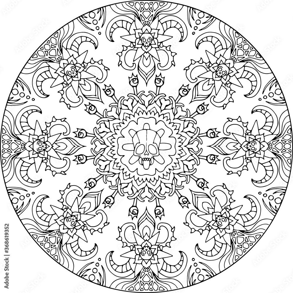 Mandala Skull Flower Mandala Skull Flower