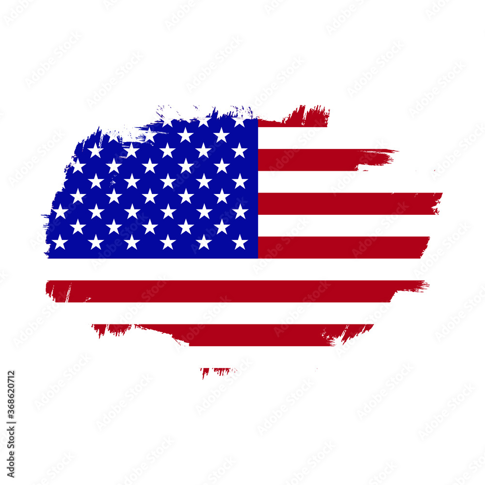 USA flag splash brush effect icon vector USA flag splash brush effect icon vector