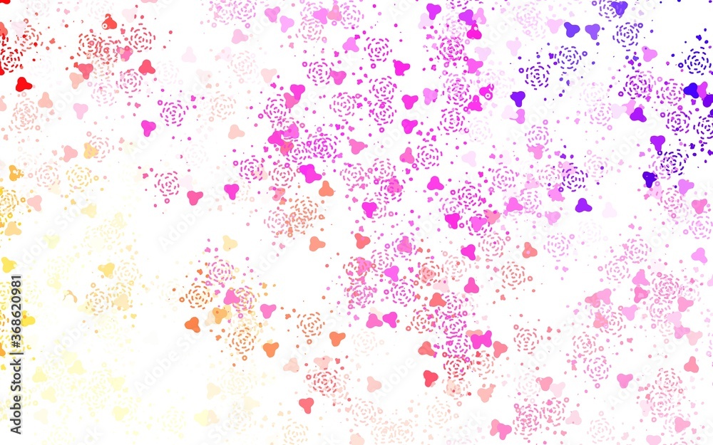 Fototapeta premium Light Pink, Yellow vector backdrop with memphis shapes.
