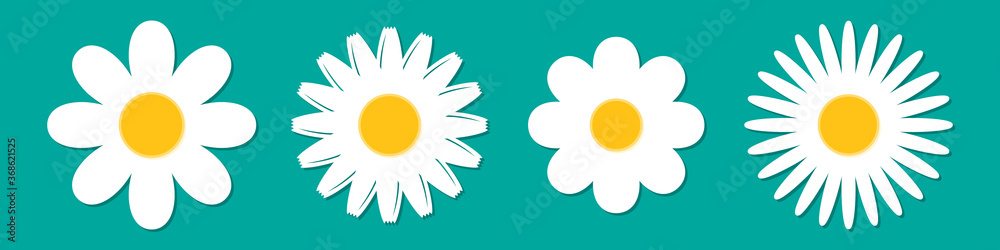 Flowers icons set. Vector illustration.