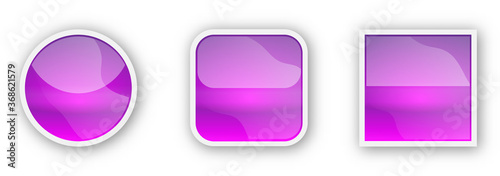 Glossy web buttons with shadow. Vector buttons isolated