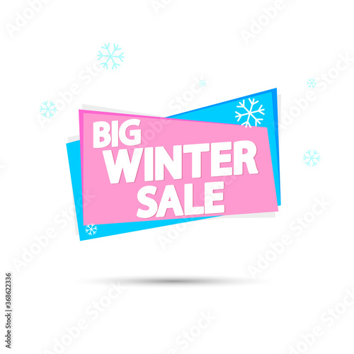 Big Winter Sale banner design template  discount tag  vector illustration