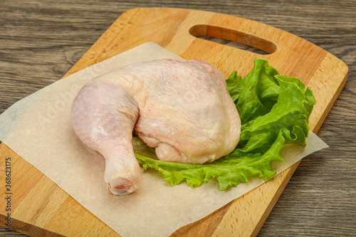 Raw chicken leg for cooking