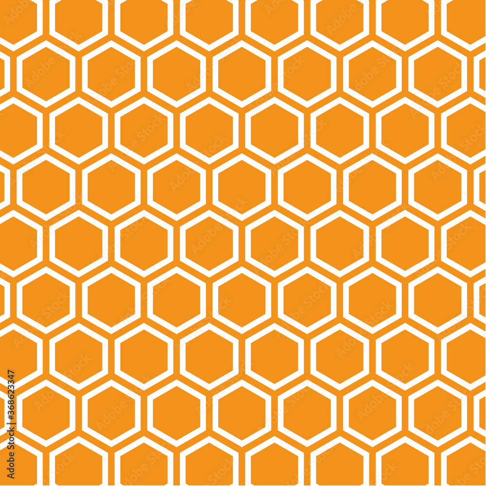 亀甲模様　日本伝統模様　オレンジ　3