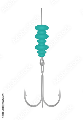 Metallic fish hook. vector illustration
