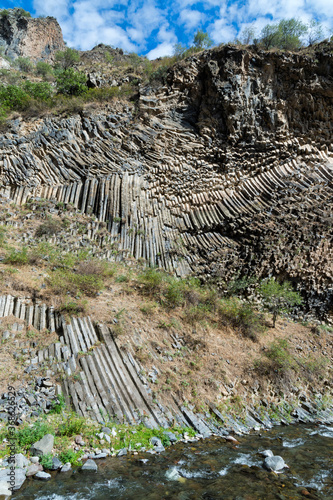 Symphony of Stones, Basalt columns formation along Garni gorge, Kotayk Province, Armenia, Caucasus, Middle East, Asia