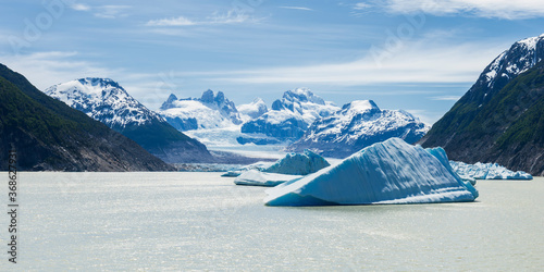 Принти на полотні Glacial lake with small icebergs floating, Laguna San Rafael National Park, Ayse
