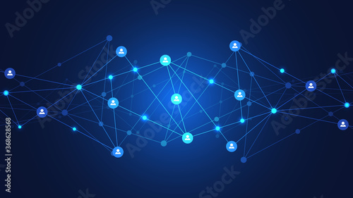 Vector illustration of connecting people and communication concept, social network.