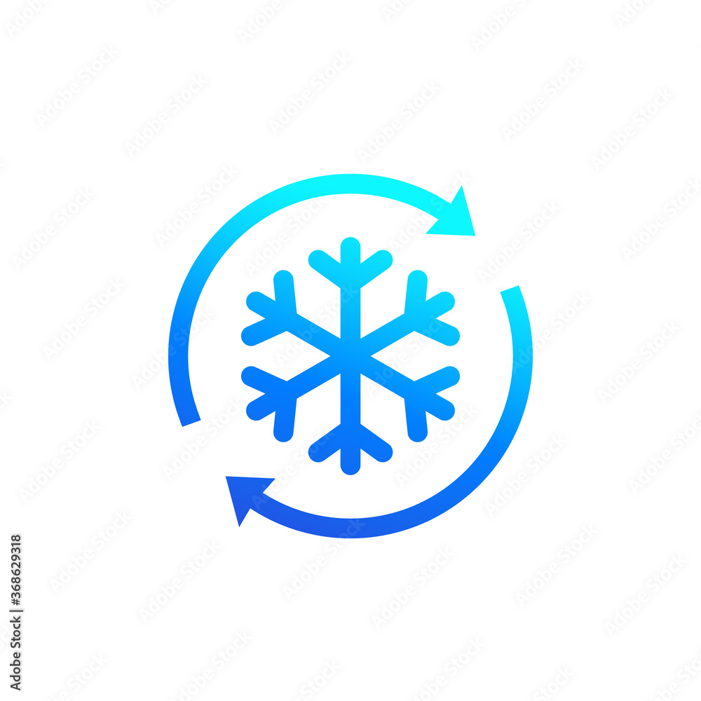 defrost icon with arrows, vector defrost icon with arrows, vector