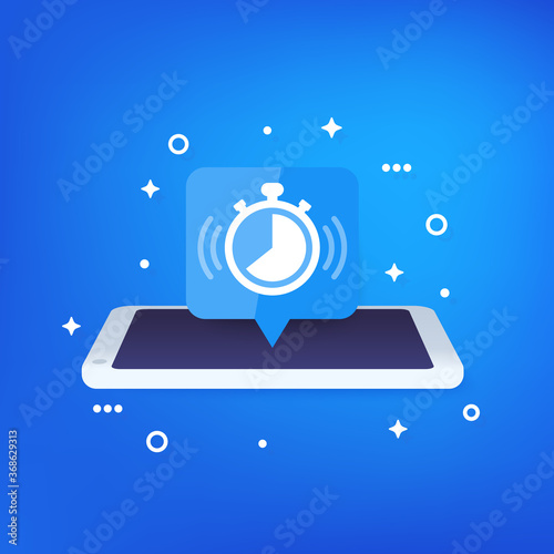 chronometer, countdown icon with smart phone