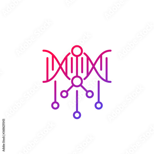 dna modification line icon on white