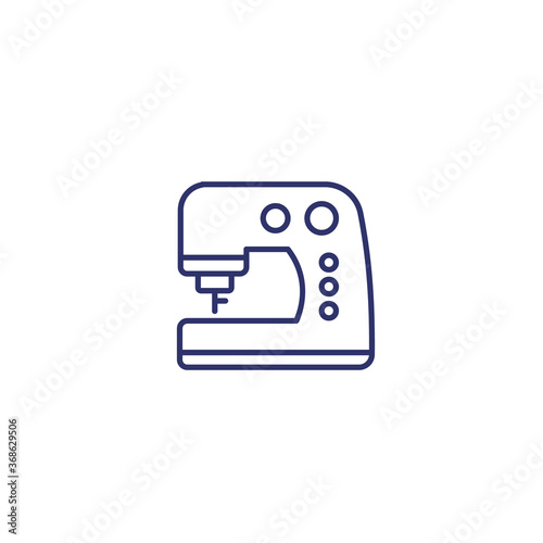 sewing machine icon, line vector