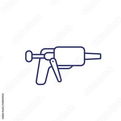 silicone gun line icon on white
