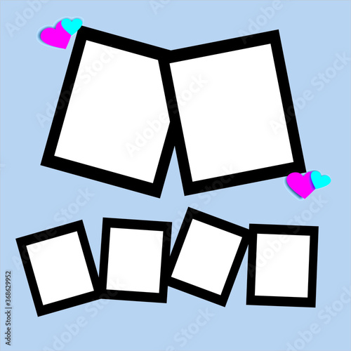 Blank photo frame on white background,Photo art gallery.